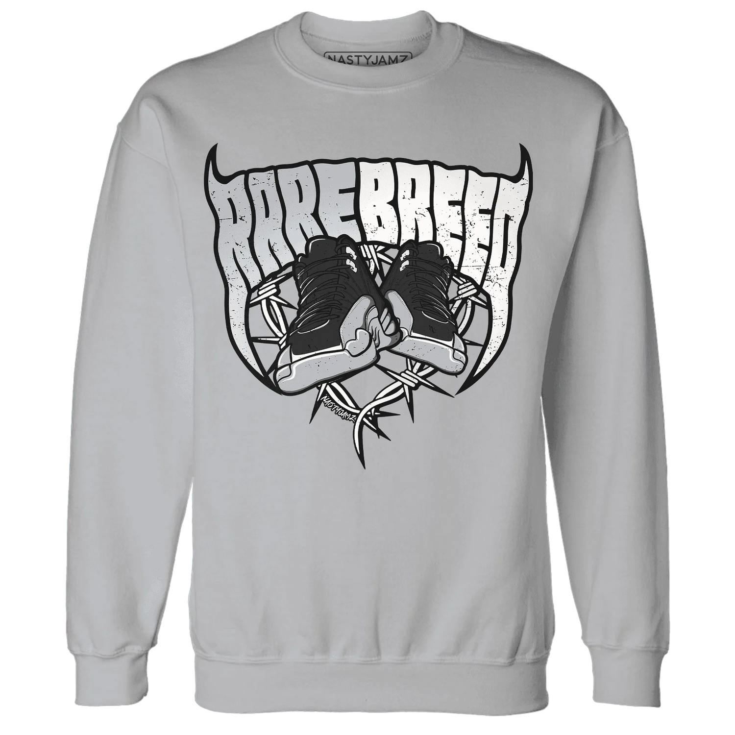 NastyJamz-Wolf-Grey-12s-Sweatshirt-Match-Rare-Breed-Sneaker