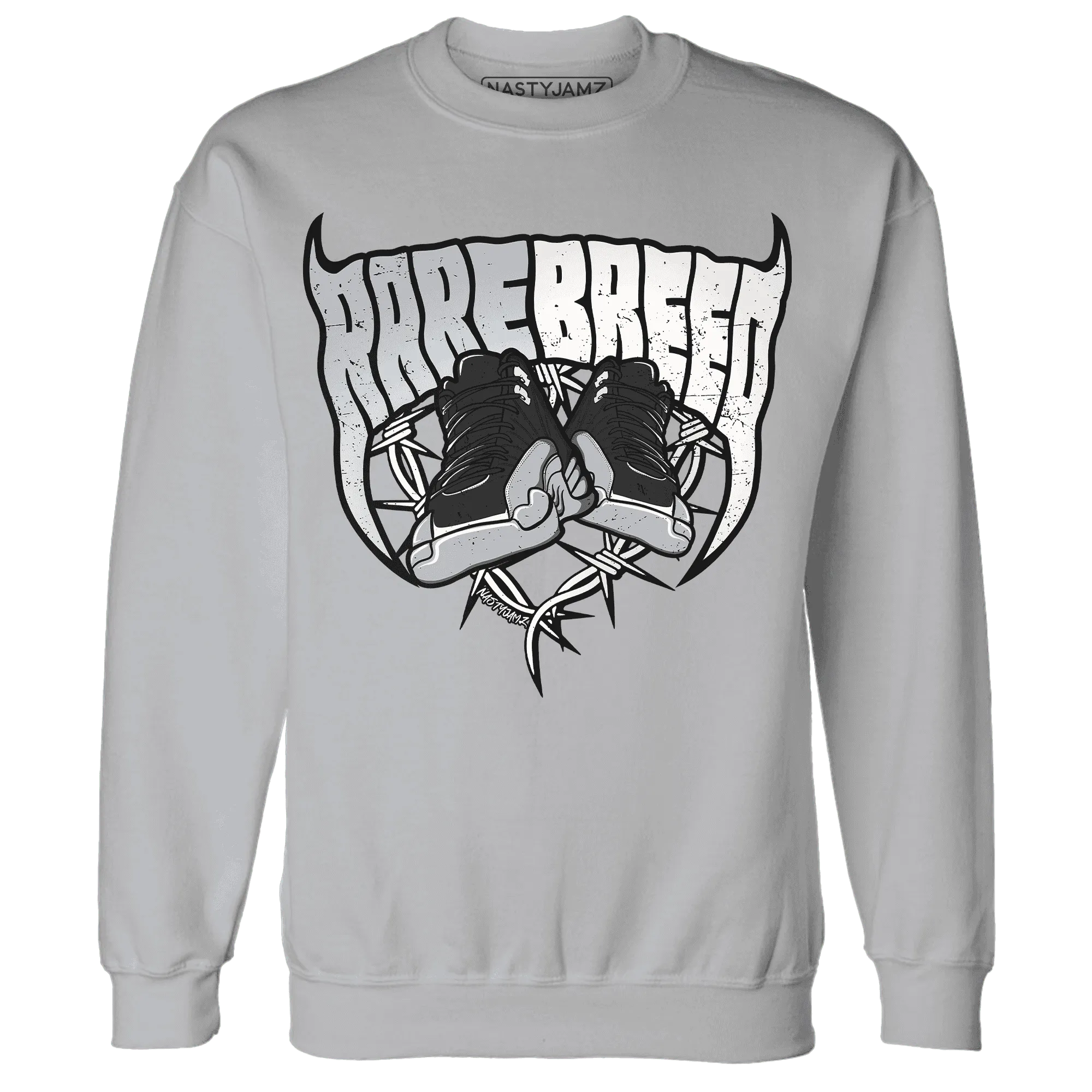 NastyJamz-Wolf-Grey-12s-Sweatshirt-Match-Rare-Breed-Sneaker
