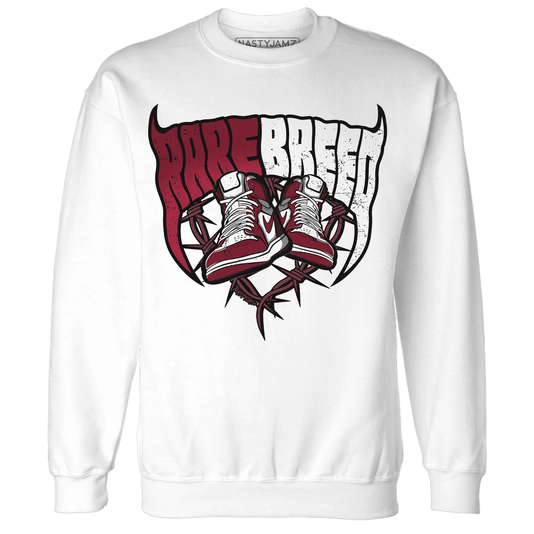 High-White-Team-Red-1s-Sweatshirt-Match-Rare-Breed-Sneaker