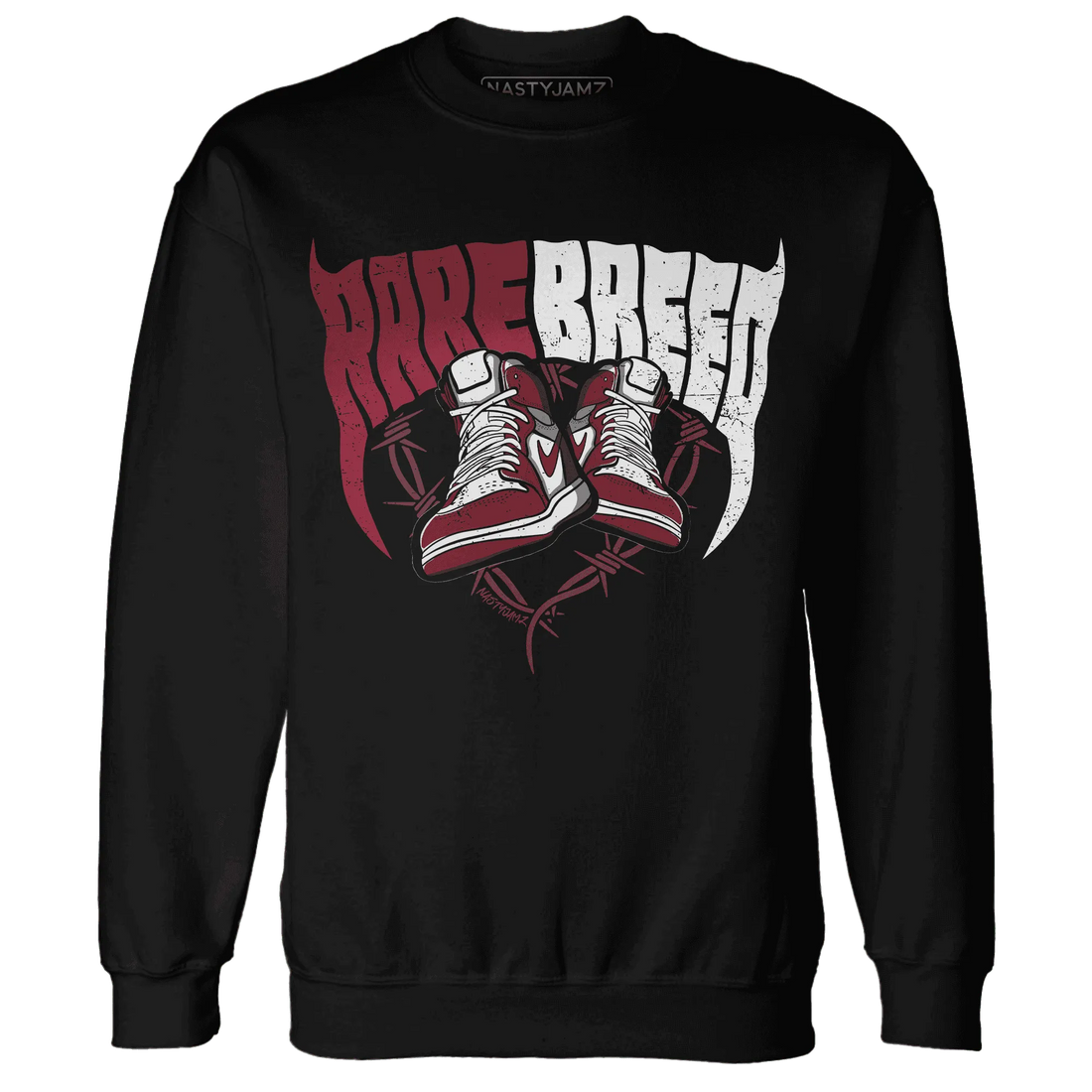 High-White-Team-Red-1s-Sweatshirt-Match-Rare-Breed-Sneaker