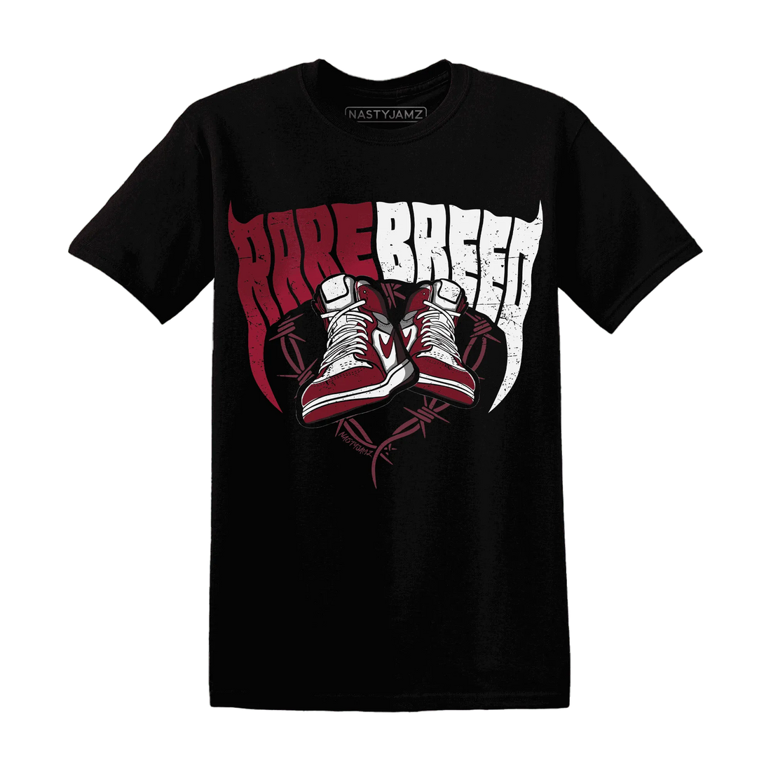 High-White-Team-Red-1s-T-Shirt-Match-Rare-Breed-Sneaker
