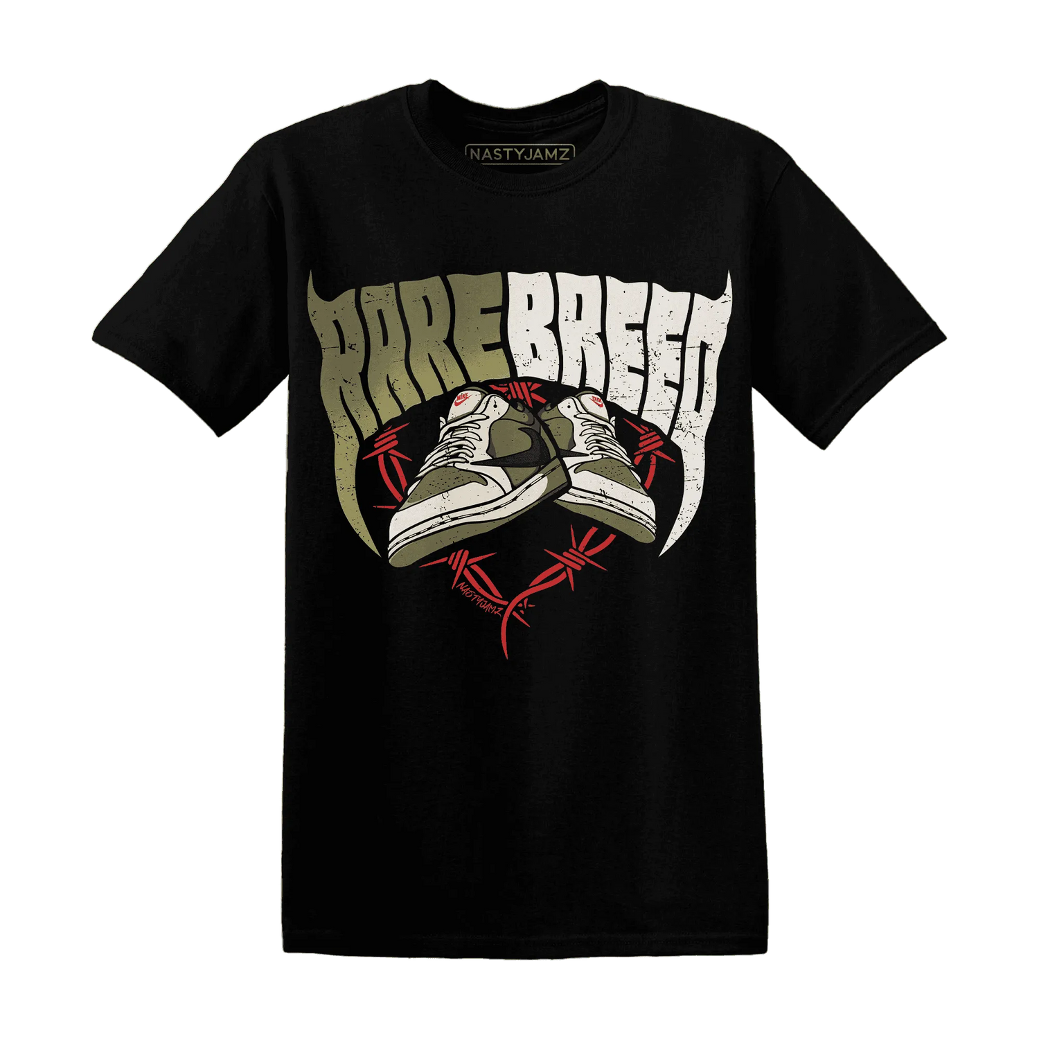 NastyJamz-Medium-Olive-1s-T-Shirt-Match-Rare-Breed-Sneaker