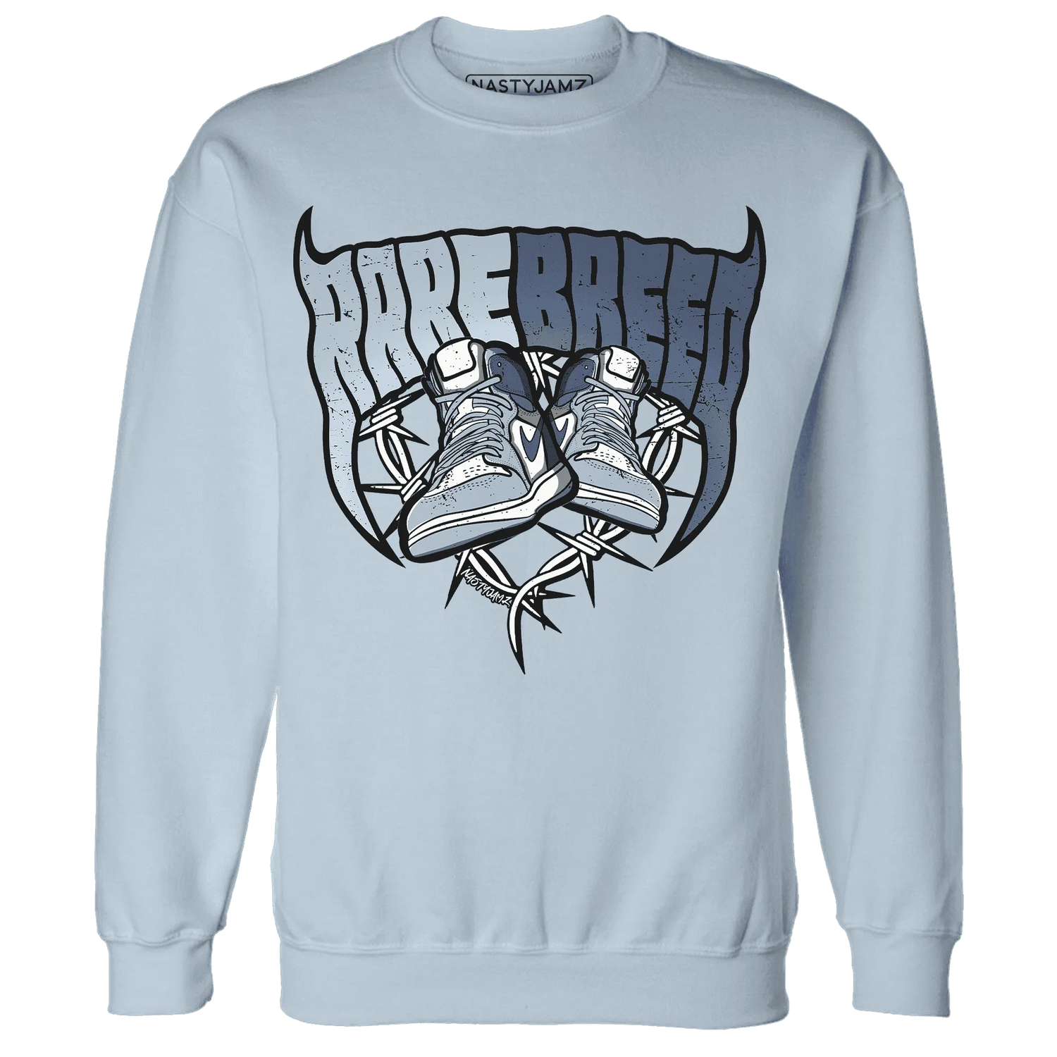 Mid-Diffused-Blue-Grey-1s-Sweatshirt-Match-Rare-Breed-Sneaker