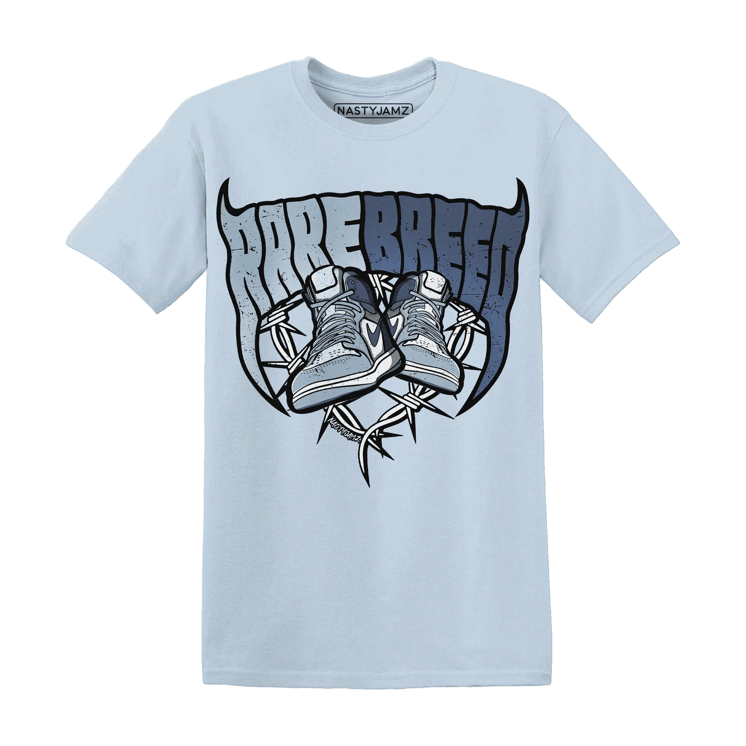Mid-Diffused-Blue-Grey-1s-T-Shirt-Match-Rare-Breed-Sneaker