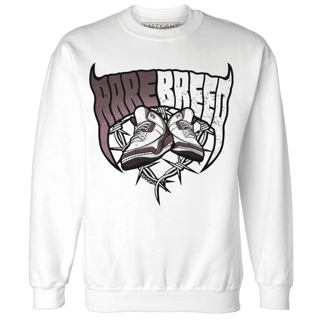 NastyJamz-Burgundy-Crush-3s-Sweatshirt-Match-Rare-Breed-Sneaker