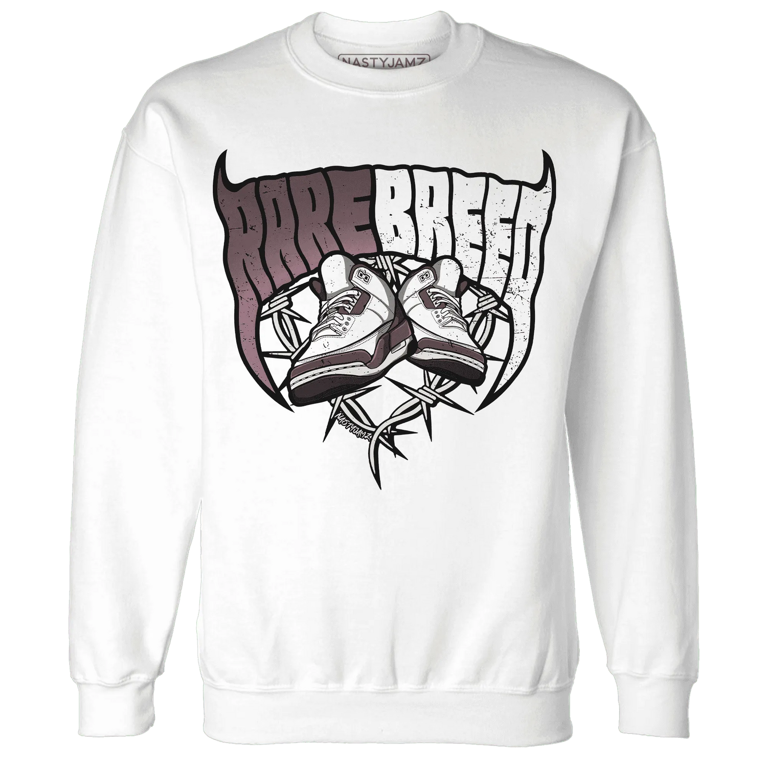 NastyJamz-Burgundy-Crush-3s-Sweatshirt-Match-Rare-Breed-Sneaker