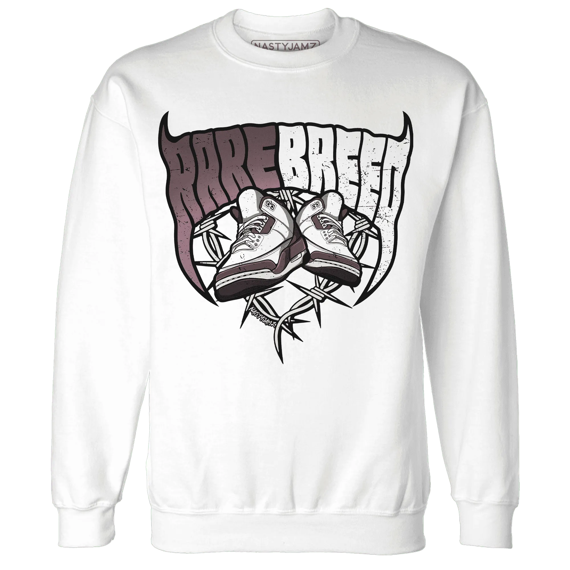 NastyJamz-Burgundy-Crush-3s-Sweatshirt-Match-Rare-Breed-Sneaker