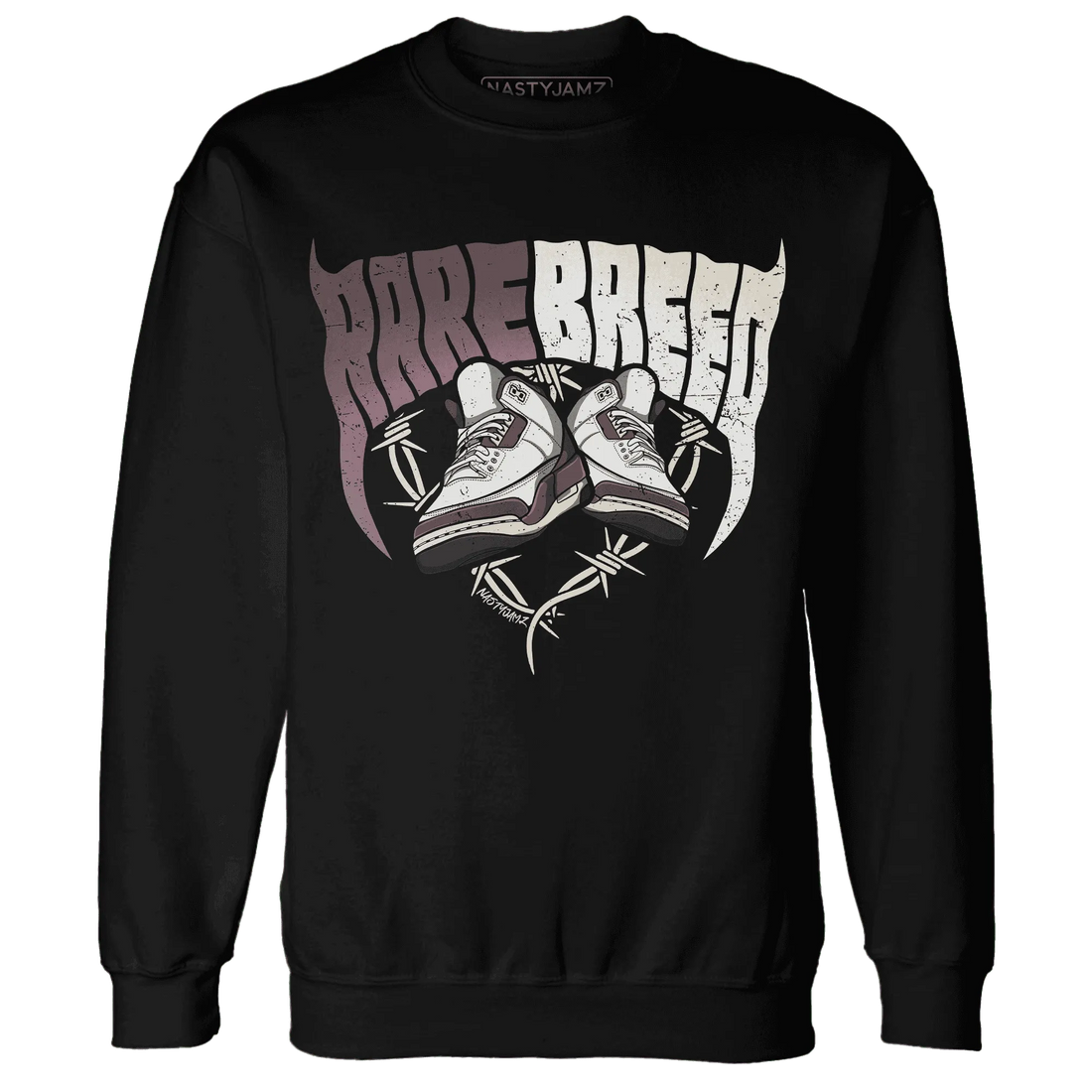 NastyJamz-Burgundy-Crush-3s-Sweatshirt-Match-Rare-Breed-Sneaker