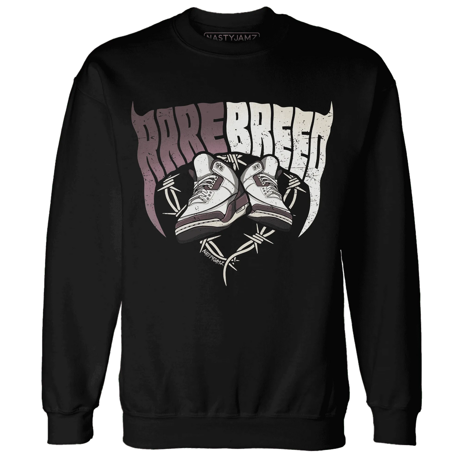 NastyJamz-Burgundy-Crush-3s-Sweatshirt-Match-Rare-Breed-Sneaker