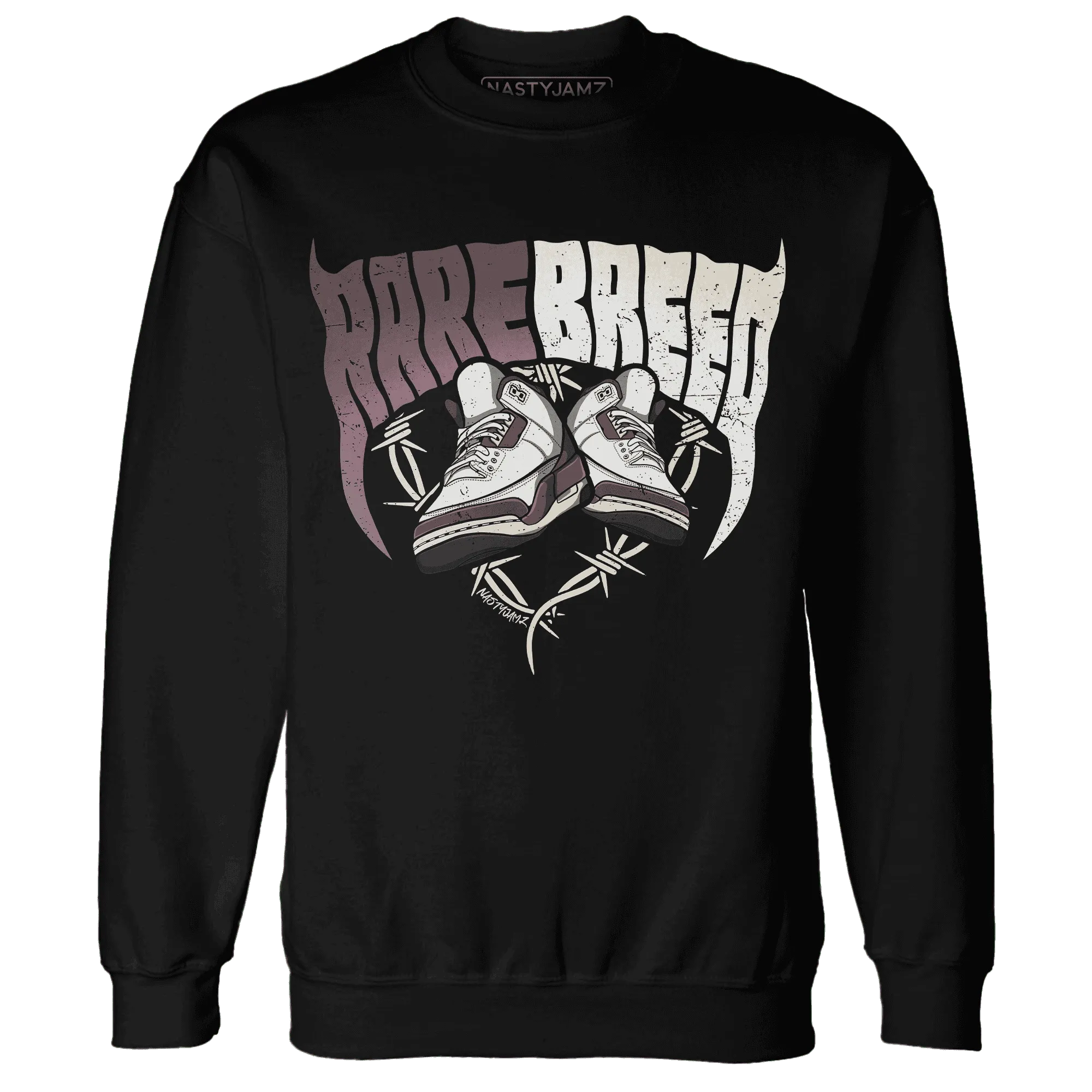 NastyJamz-Burgundy-Crush-3s-Sweatshirt-Match-Rare-Breed-Sneaker