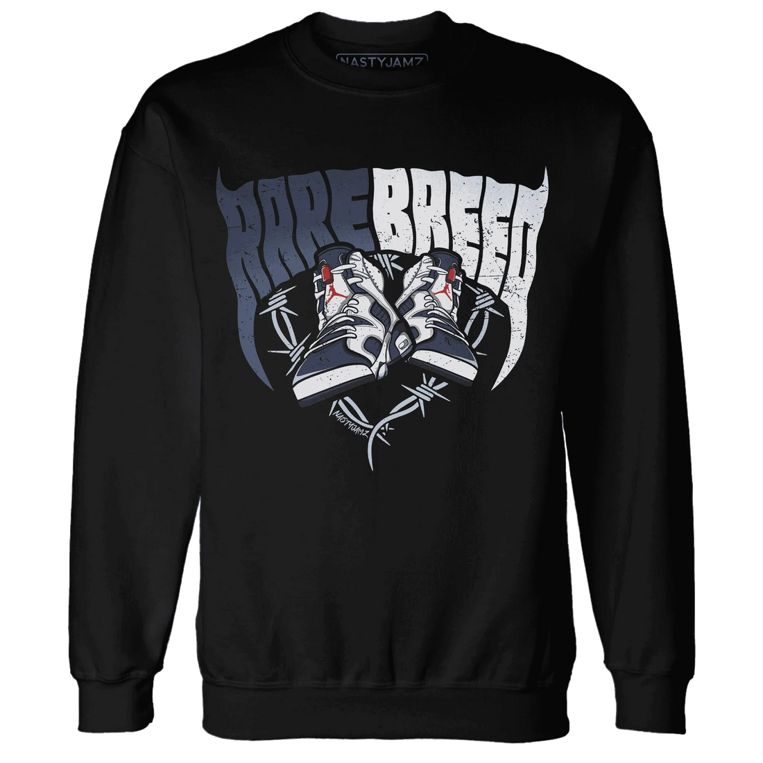 White-Navy-6s-Sweatshirt-Match-Rare-Breed-Sneaker