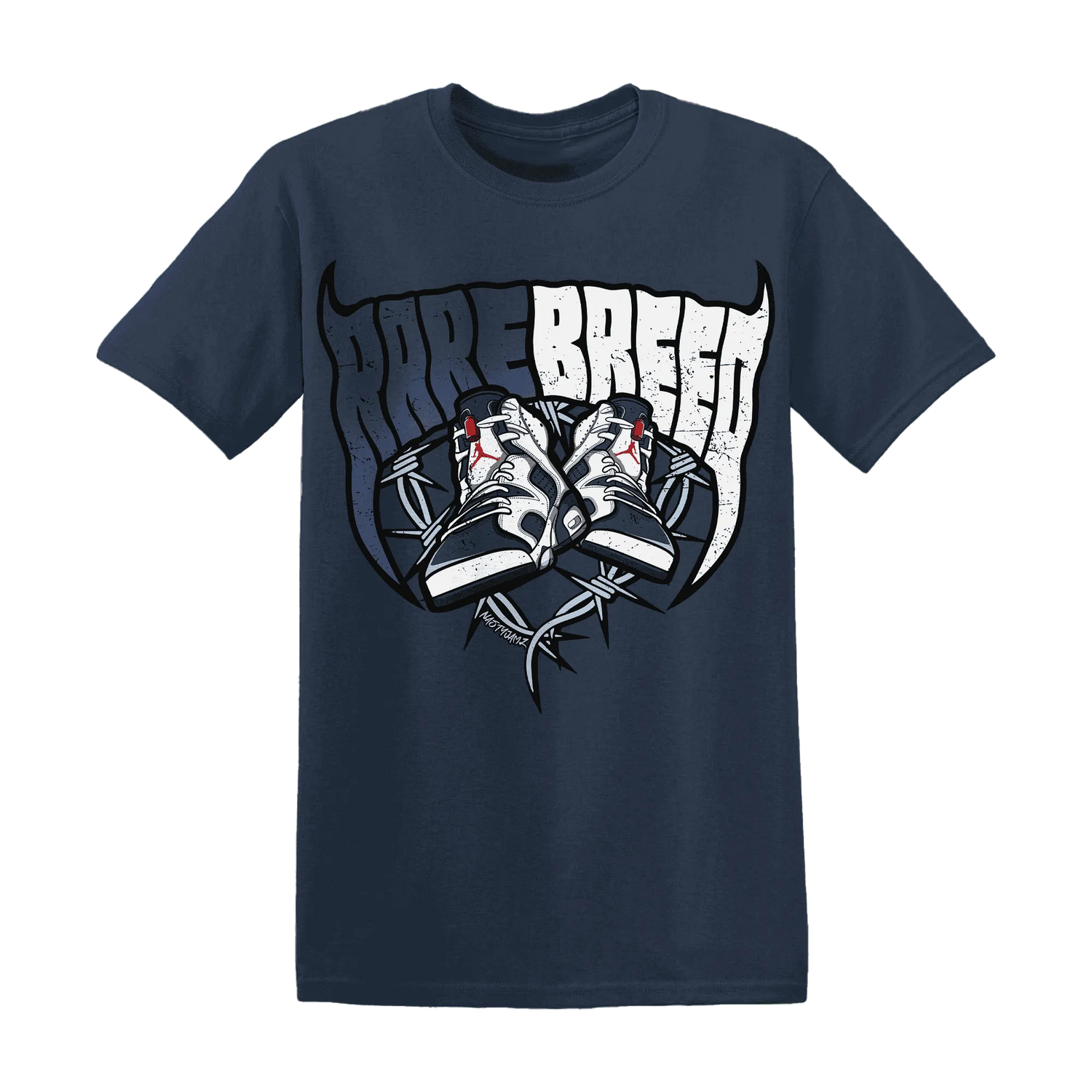 White-Navy-6s-T-Shirt-Match-Rare-Breed-Sneaker