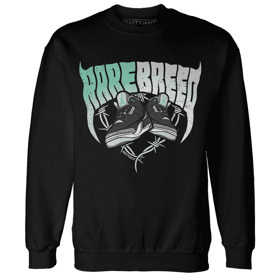 Green-Glow-3s-Sweatshirt-Match-Rare-Breed-Sneaker