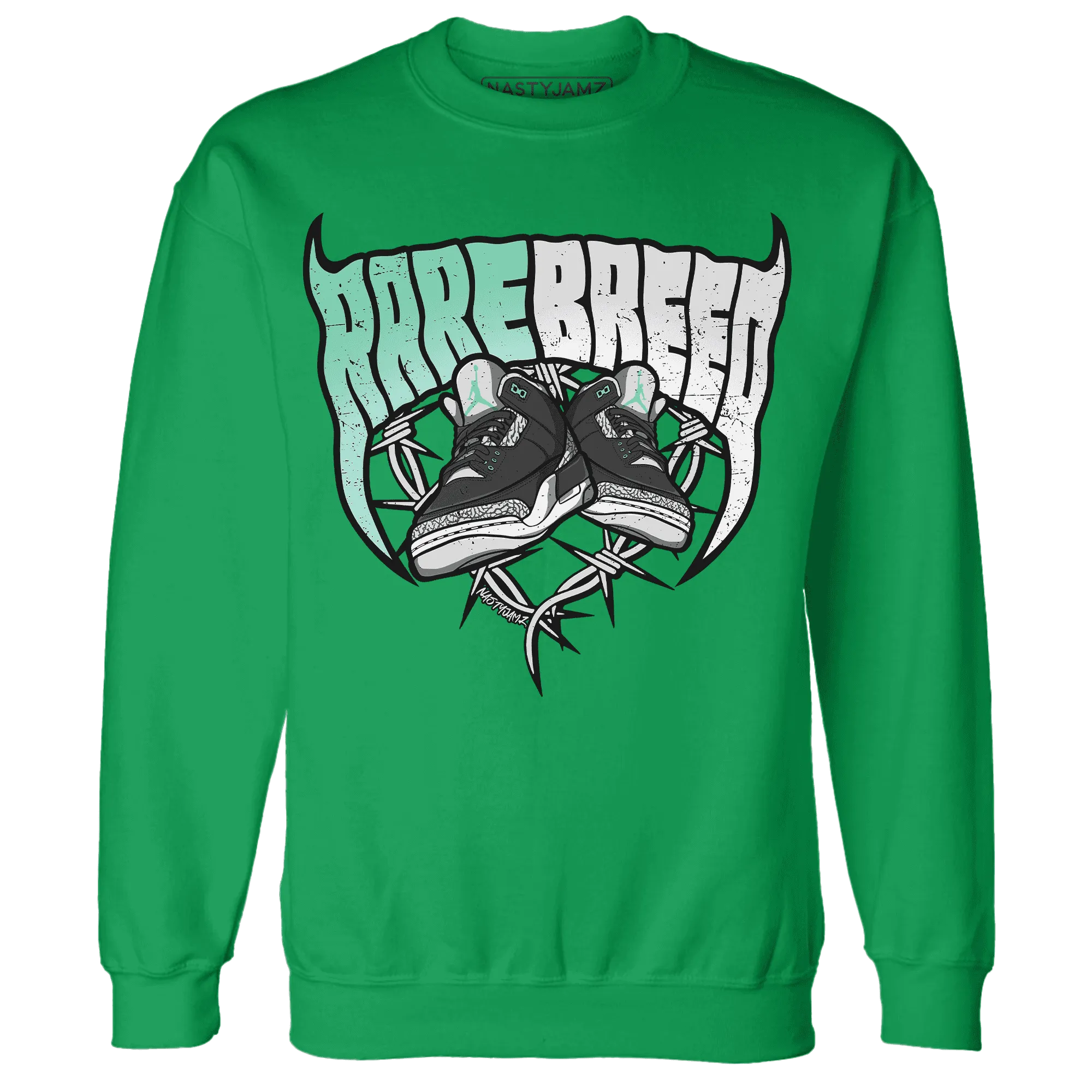 Green-Glow-3s-Sweatshirt-Match-Rare-Breed-Sneaker
