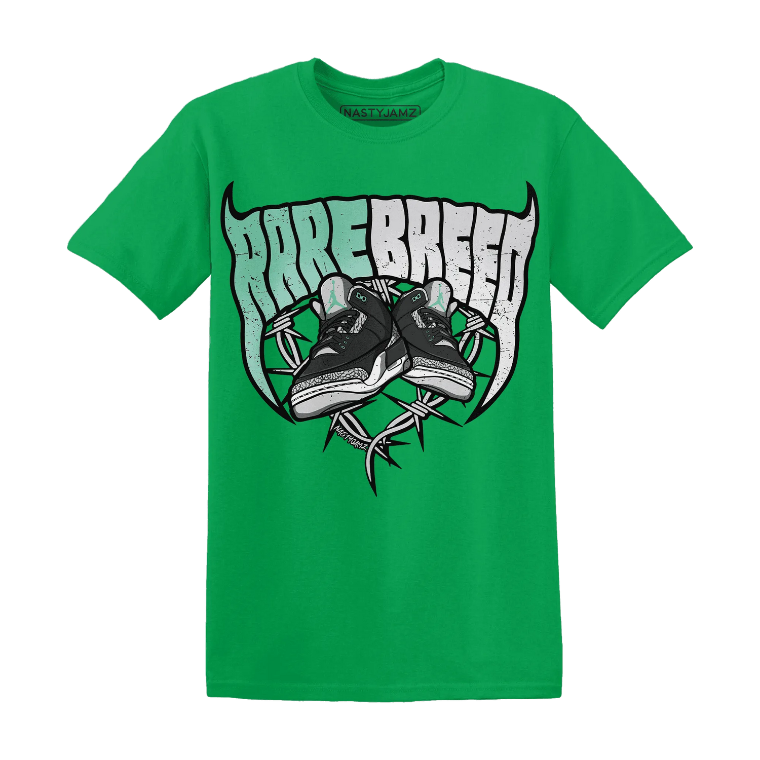 Green-Glow-3s-T-Shirt-Match-Rare-Breed-Sneaker