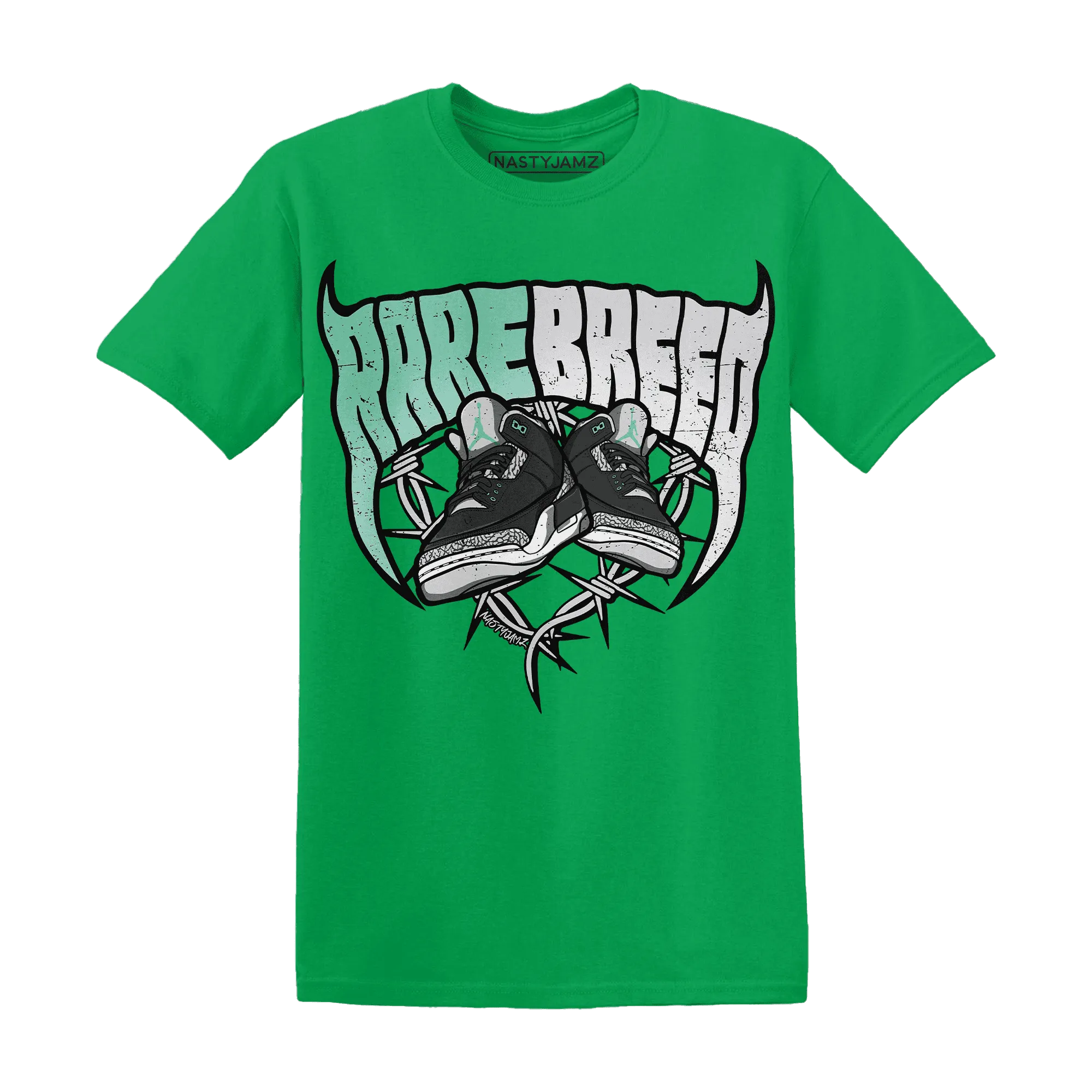 Green-Glow-3s-T-Shirt-Match-Rare-Breed-Sneaker