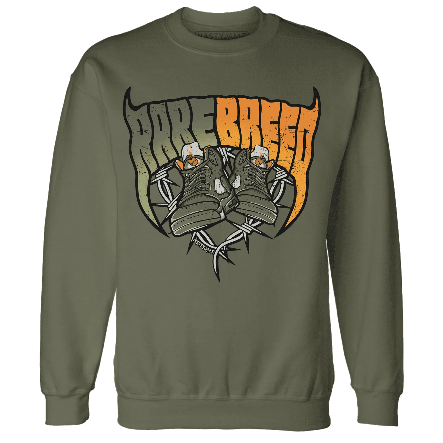 Olive-5s-Sweatshirt-Match-Rare-Breed-Sneaker