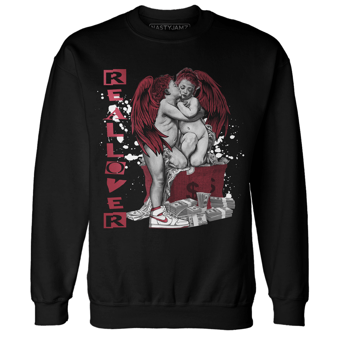 High 85 Metallic Burgundy 1s Sweatshirt Match Real Lover Angel - NastyJamz