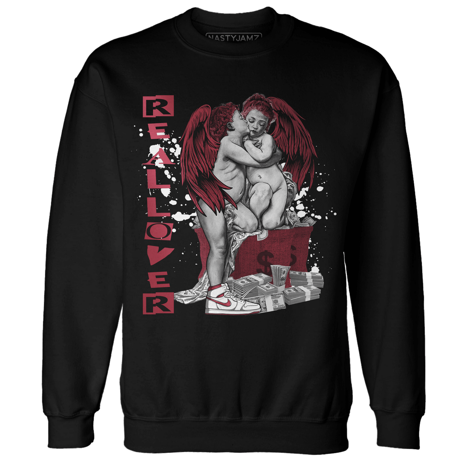 High 85 Metallic Burgundy 1s Sweatshirt Match Real Lover Angel - NastyJamz