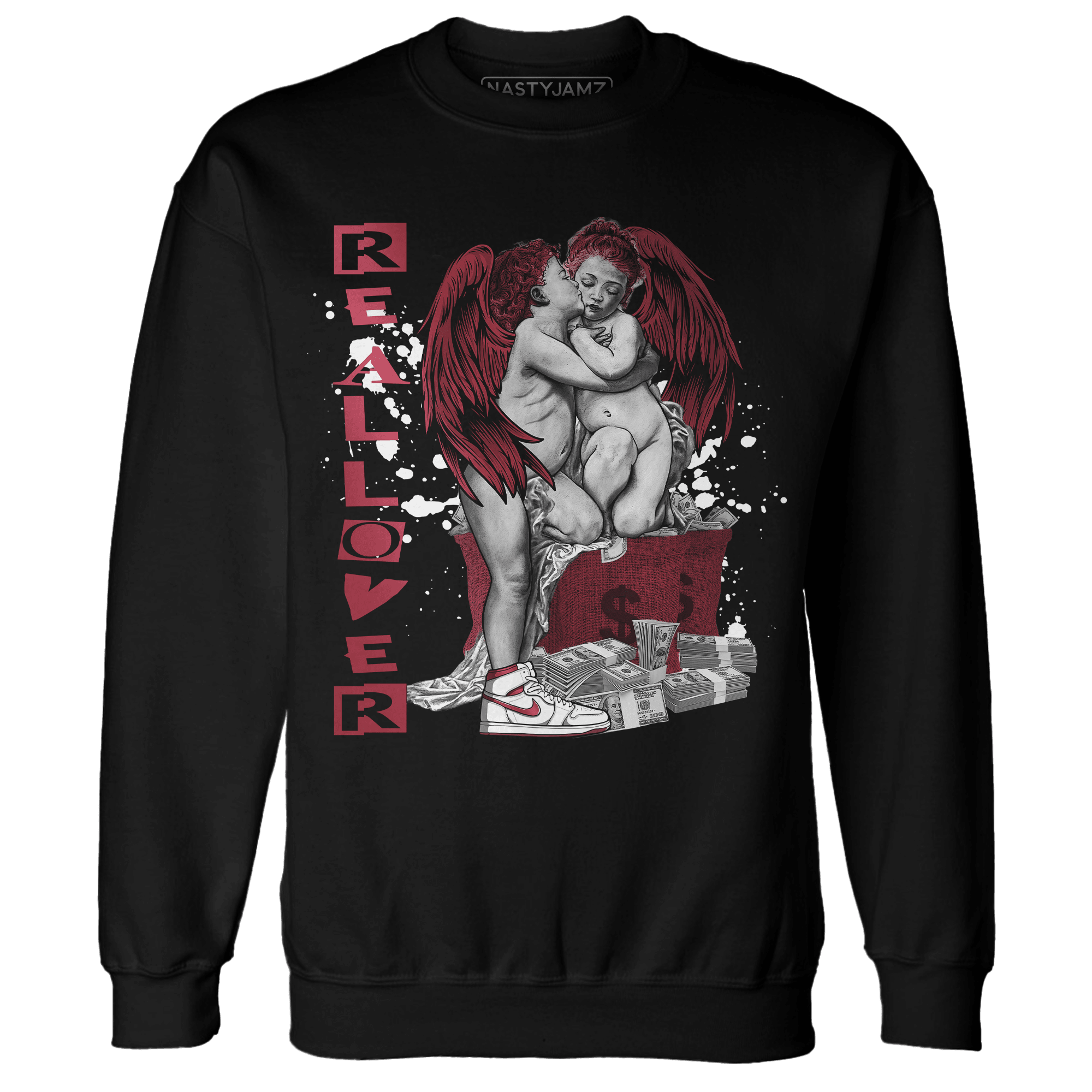 High 85 Metallic Burgundy 1s Sweatshirt Match Real Lover Angel - NastyJamz
