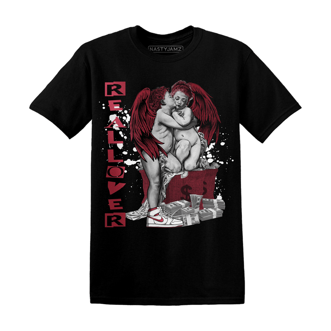 High 85 Metallic Burgundy 1s T Shirt Match Real Lover Angel - NastyJamz