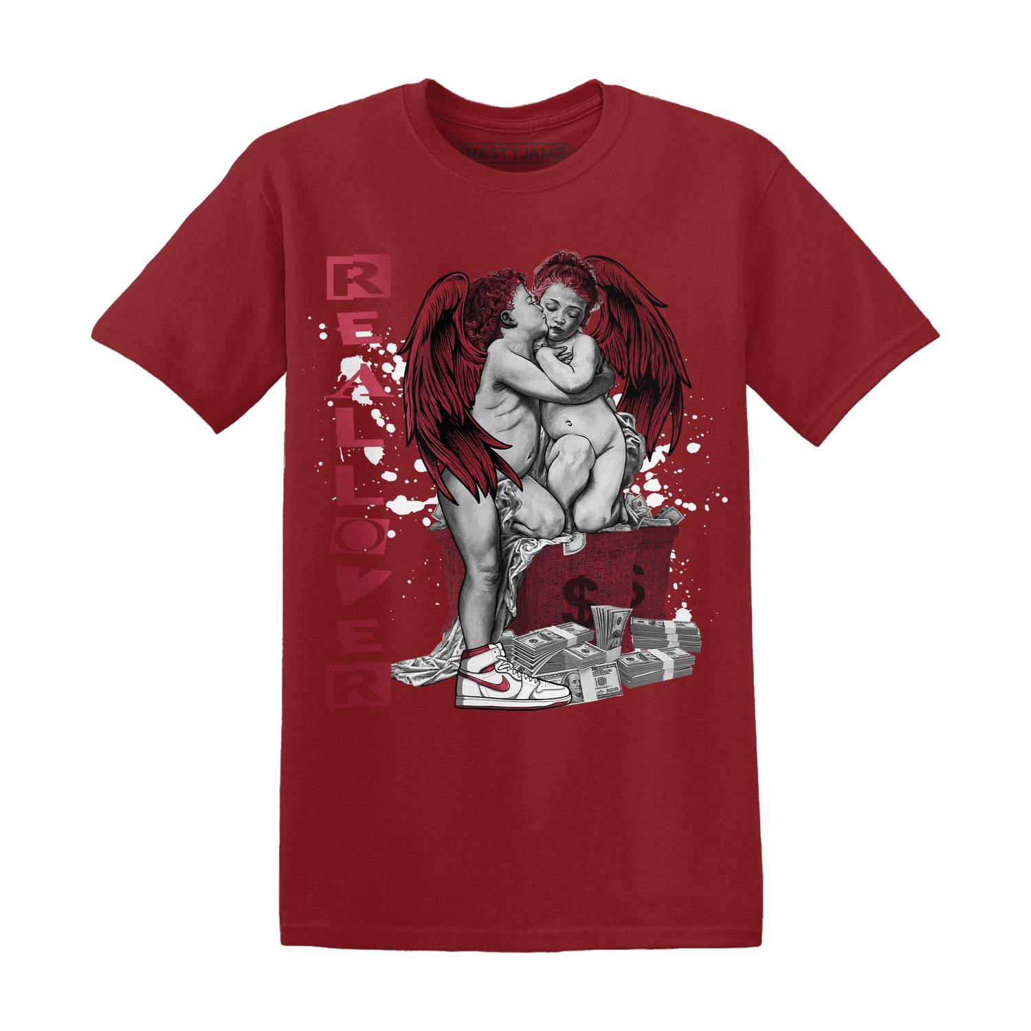 High 85 Metallic Burgundy 1s T Shirt Match Real Lover Angel - NastyJamz
