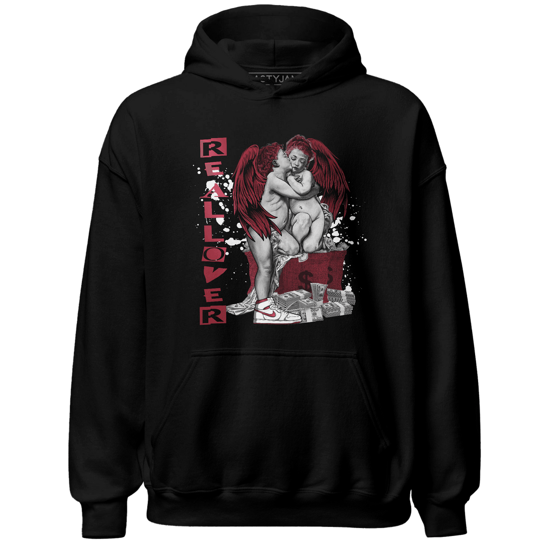 High 85 Metallic Burgundy 1s Hoodie Match Real Lover Angel - NastyJamz