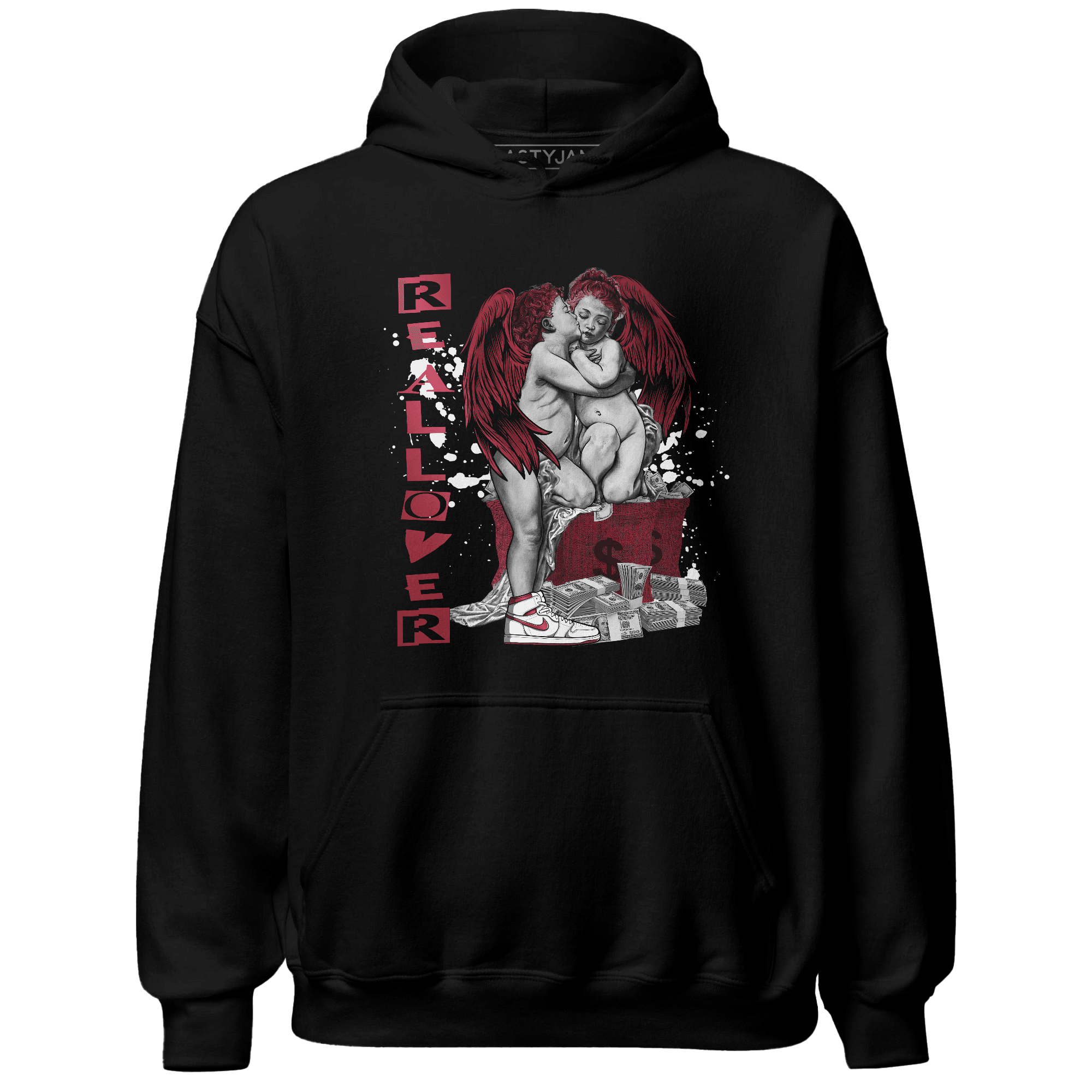 High 85 Metallic Burgundy 1s Hoodie Match Real Lover Angel - NastyJamz