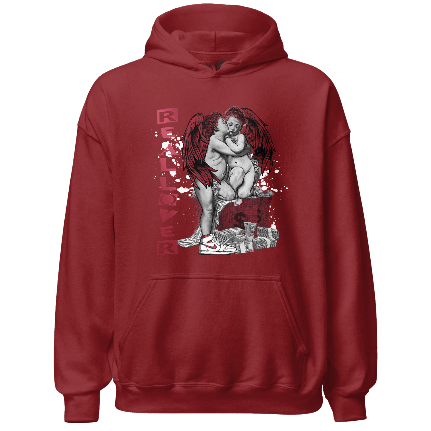 High 85 Metallic Burgundy 1s Hoodie Match Real Lover Angel - NastyJamz