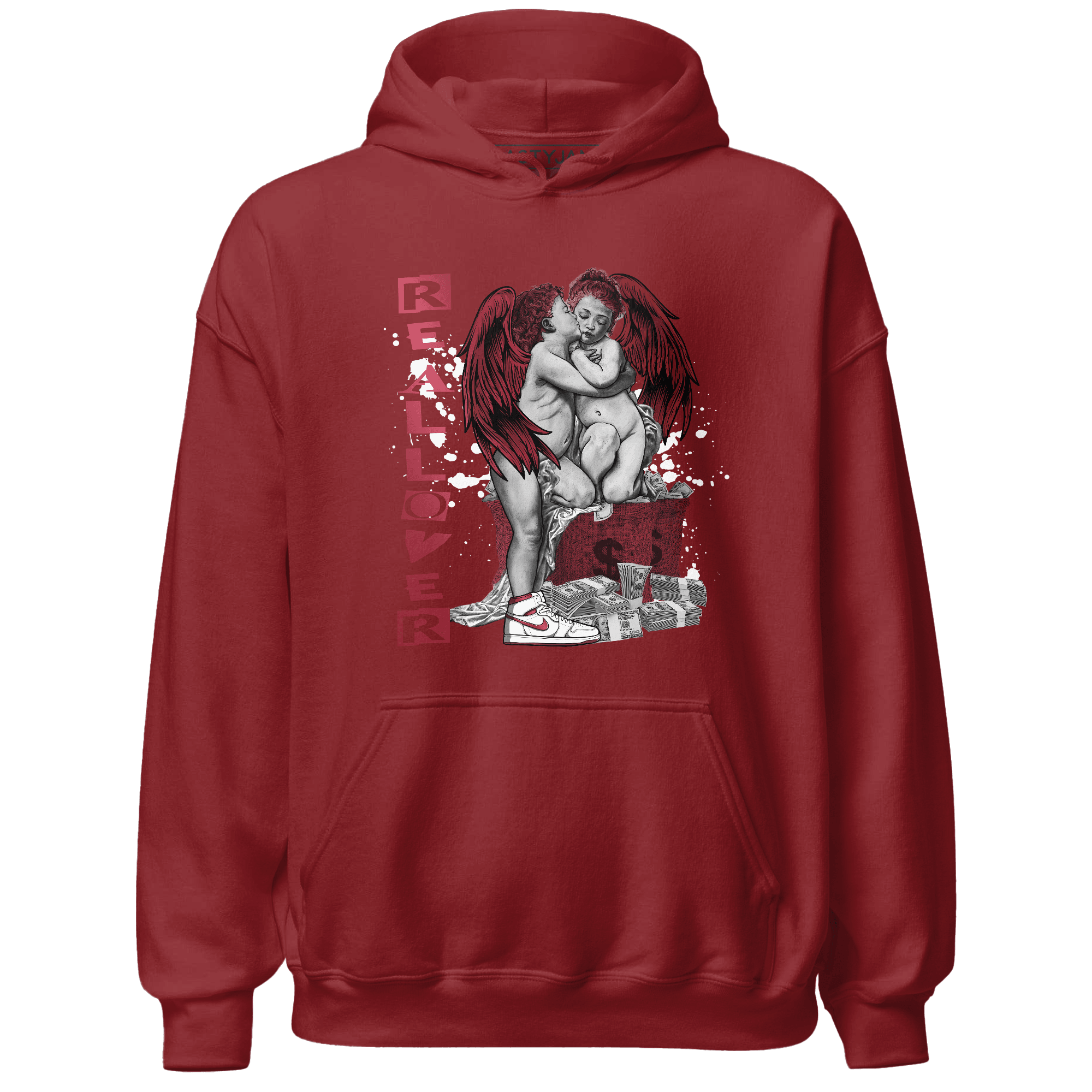 High 85 Metallic Burgundy 1s Hoodie Match Real Lover Angel - NastyJamz