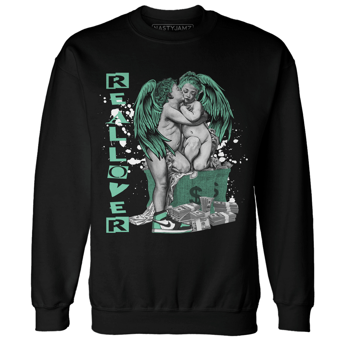 High OG Green Glow 1s Sweatshirt Match Real Lover Angel - NastyJamz