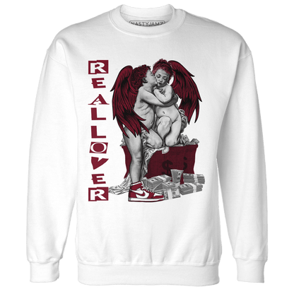 High White Team Red 1s Sweatshirt Match Real Lover Angel - NastyJamz