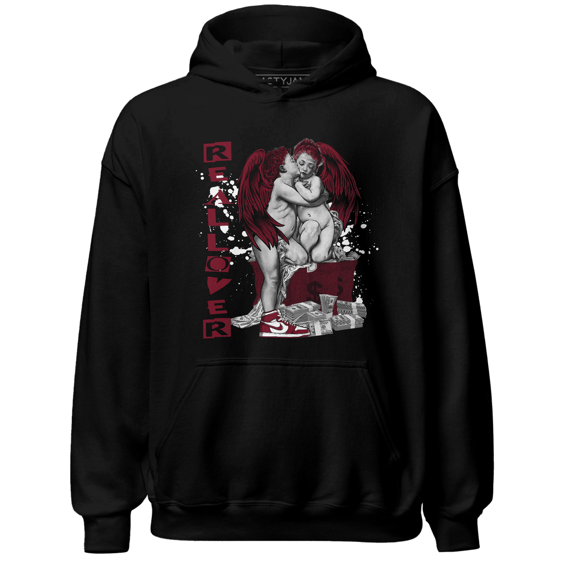 High White Team Red 1s Hoodie Match Real Lover Angel - NastyJamz