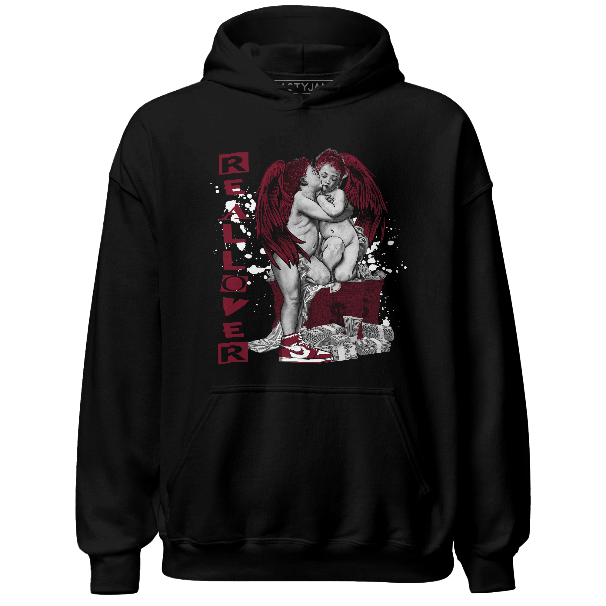 High White Team Red 1s Hoodie Match Real Lover Angel - NastyJamz