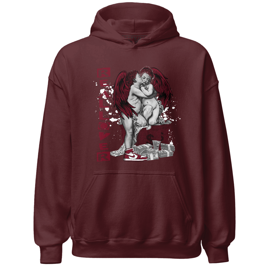 High White Team Red 1s Hoodie Match Real Lover Angel - NastyJamz