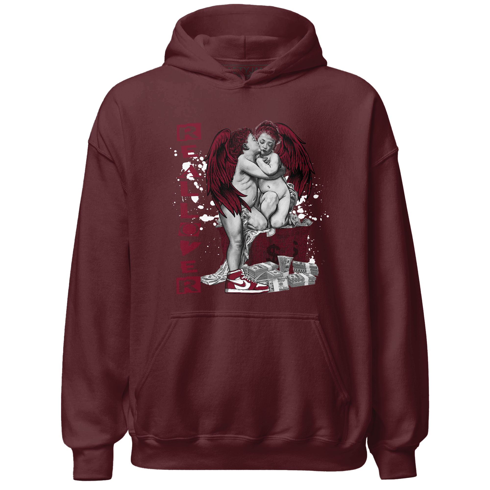 High White Team Red 1s Hoodie Match Real Lover Angel - NastyJamz