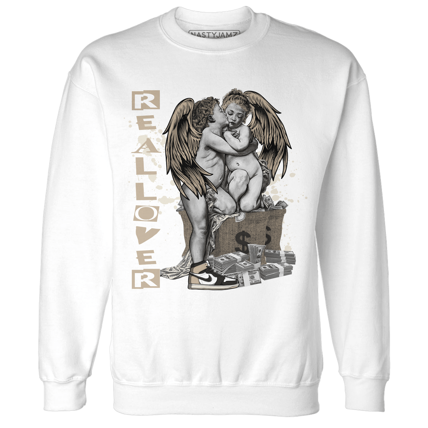 Latte 1s Sweatshirt Match Real Lover Angel - NastyJamz