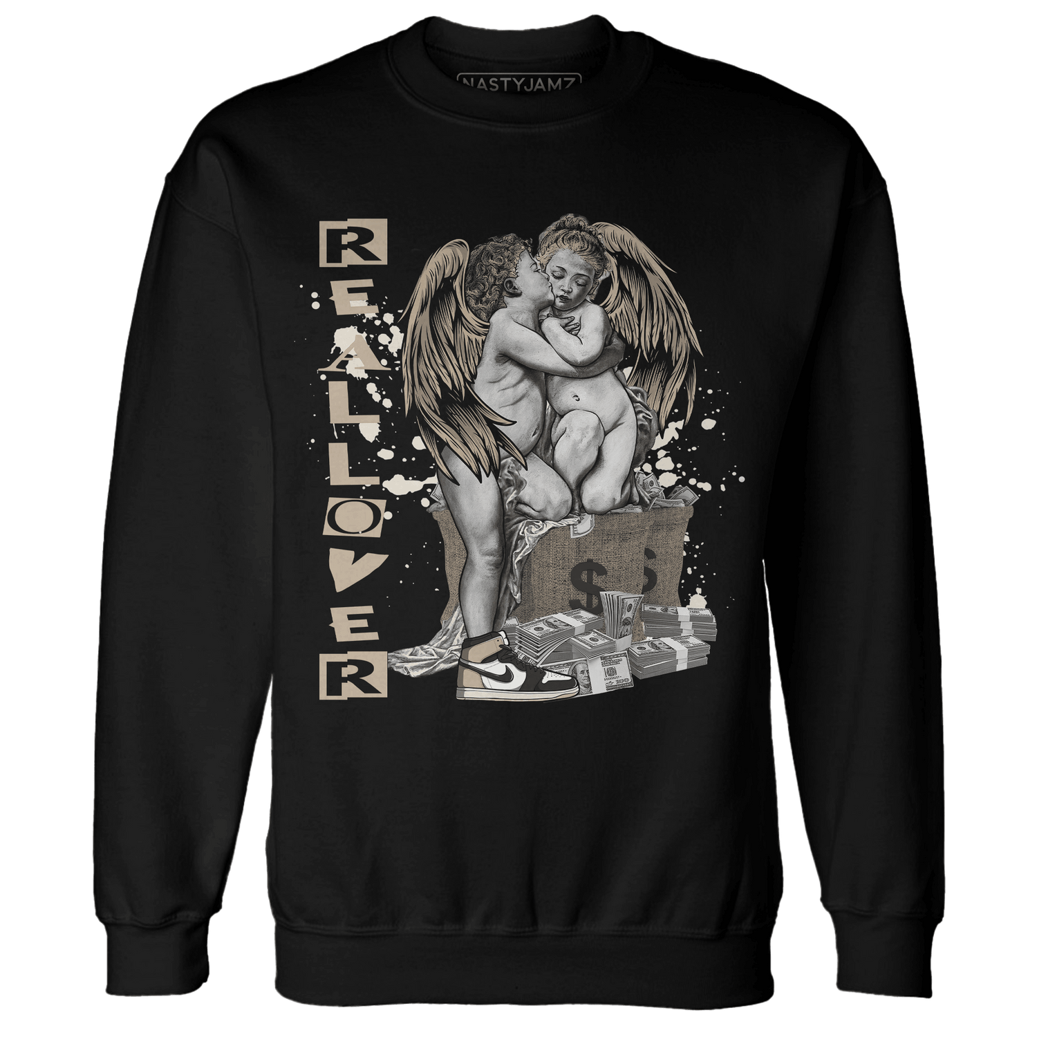 Latte 1s Sweatshirt Match Real Lover Angel - NastyJamz