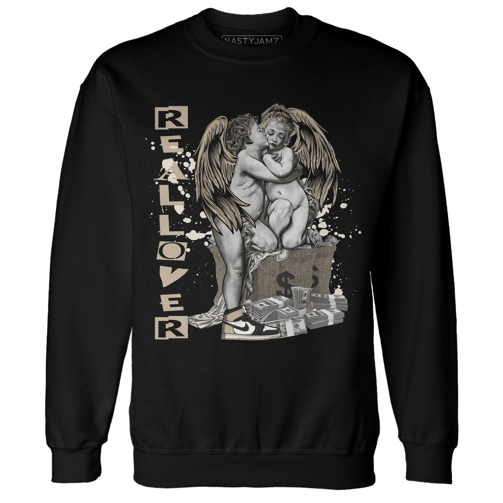 Latte 1s Sweatshirt Match Real Lover Angel - NastyJamz