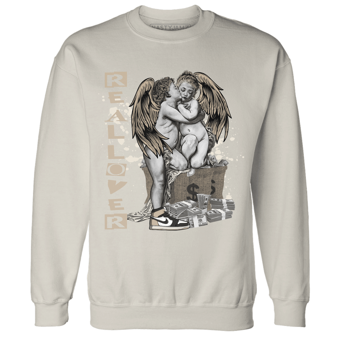 Latte 1s Sweatshirt Match Real Lover Angel - NastyJamz