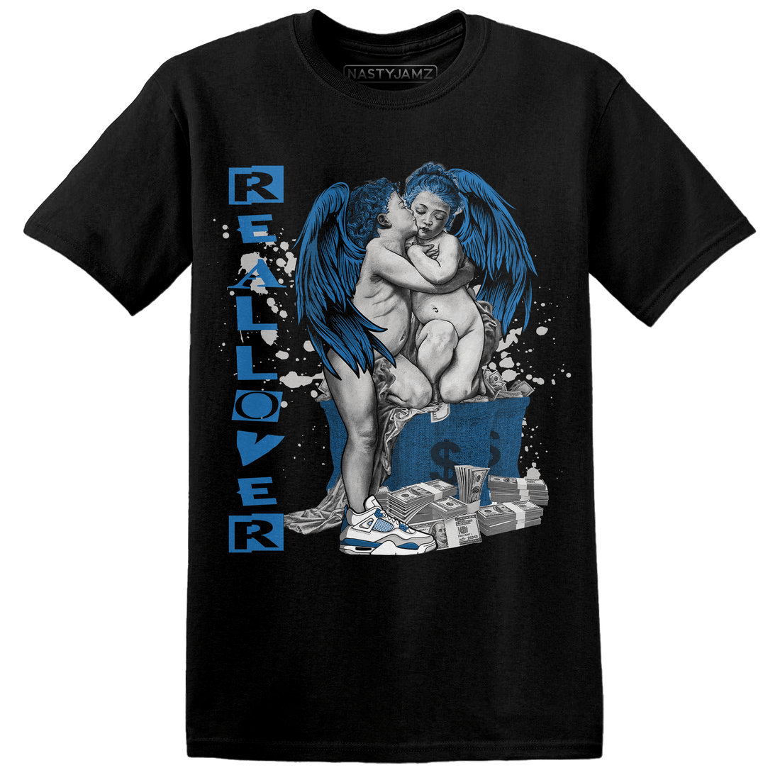 Industrial Blue 4s T Shirt Match Real Lover Angel - NastyJamz