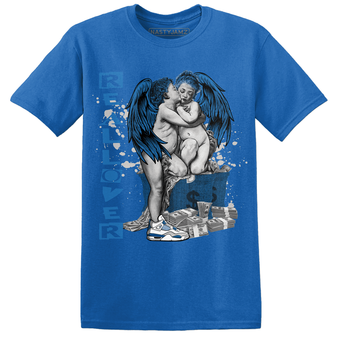 Industrial Blue 4s T Shirt Match Real Lover Angel - NastyJamz