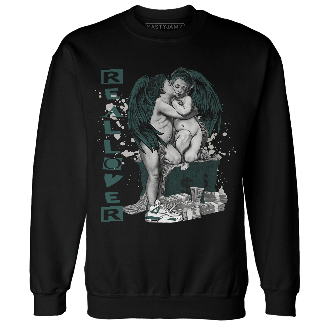 Oxidized Green 4s Sweatshirt Match Real Lover Angel - NastyJamz