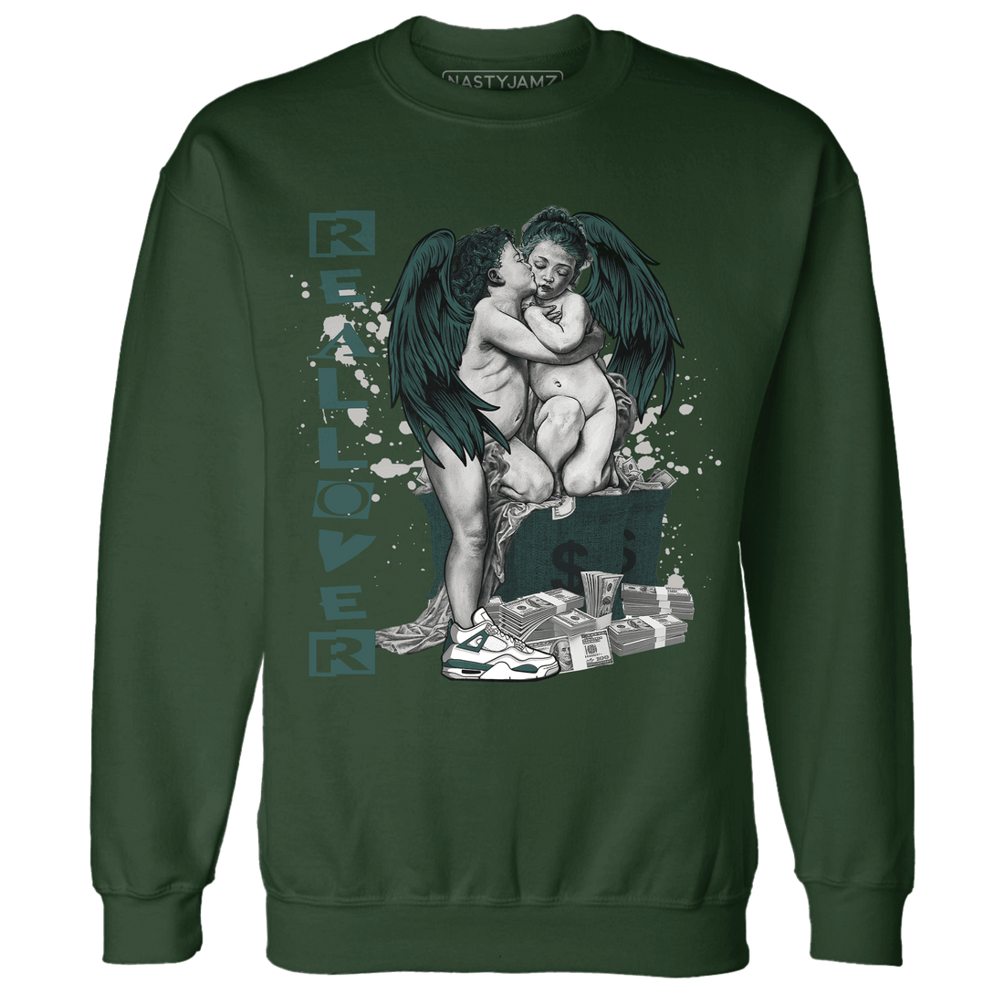 Oxidized Green 4s Sweatshirt Match Real Lover Angel - NastyJamz