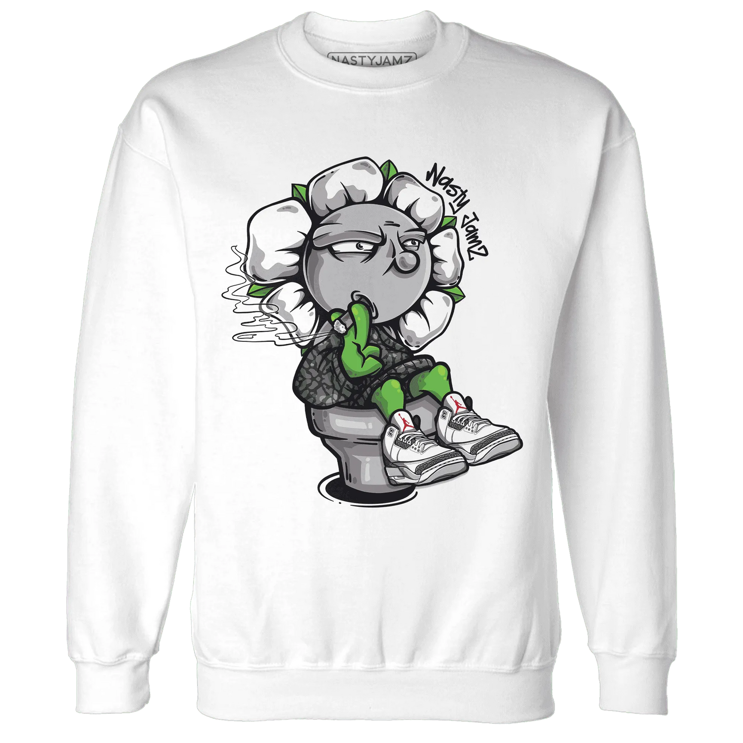 Cement-Grey-3s-Sweatshirt-Match-Rebel-Bloom