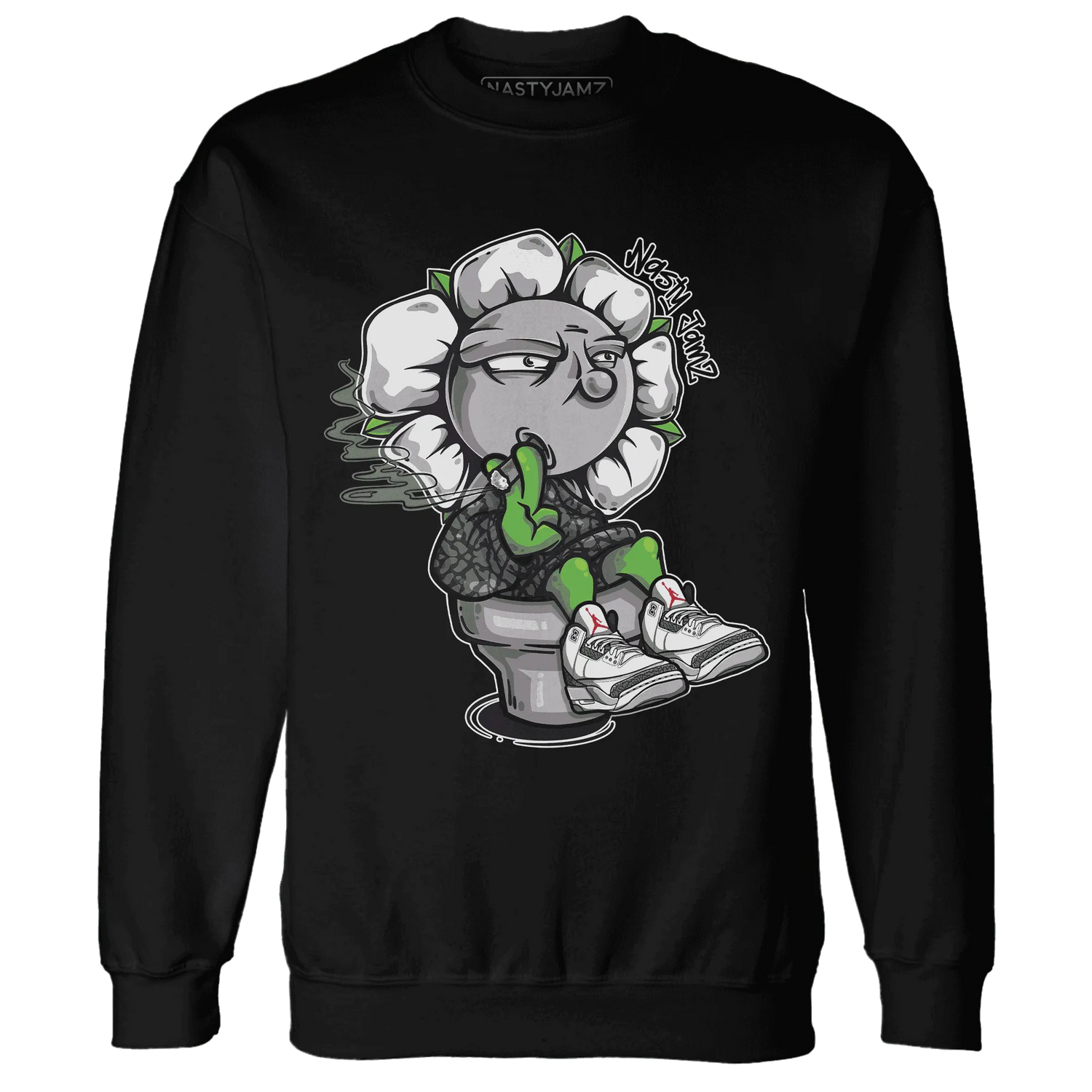 Cement-Grey-3s-Sweatshirt-Match-Rebel-Bloom