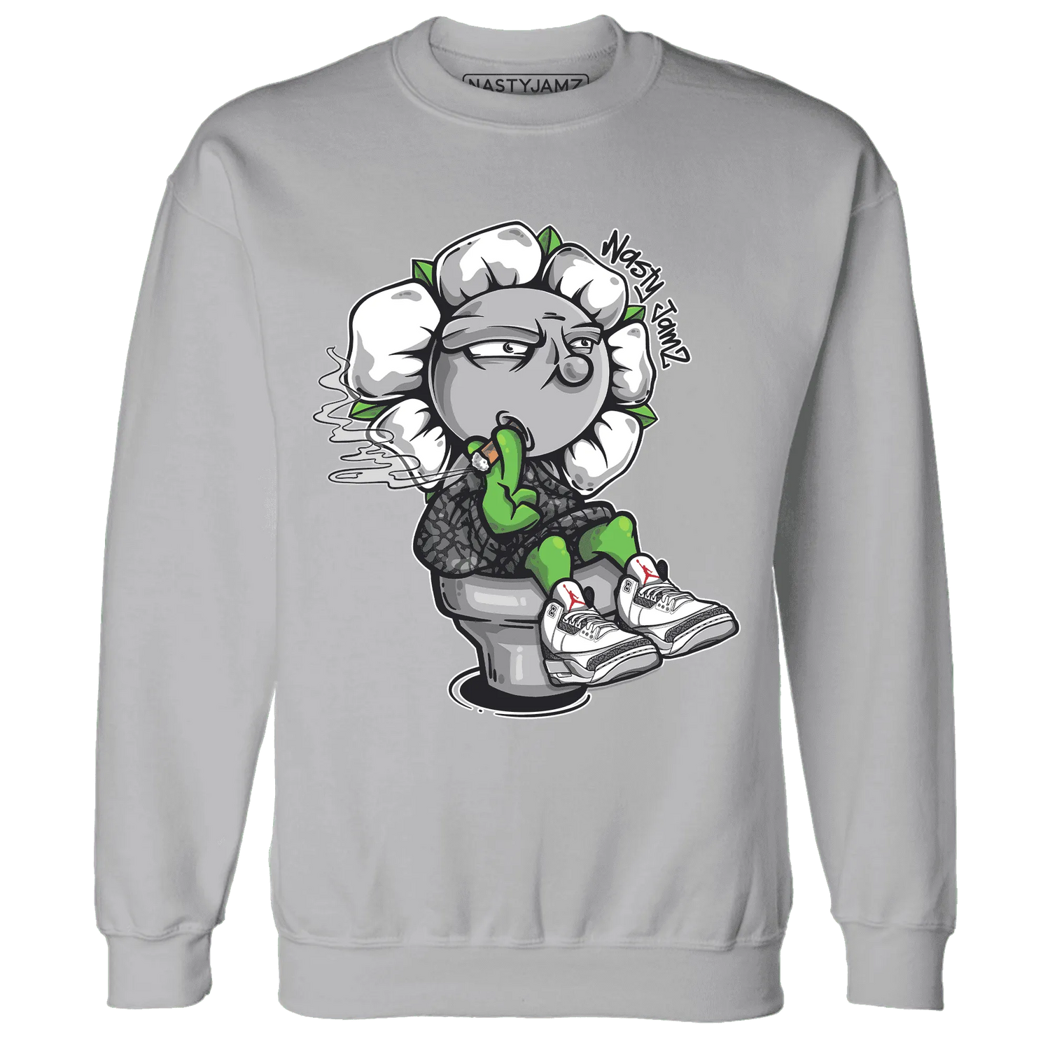 Cement-Grey-3s-Sweatshirt-Match-Rebel-Bloom