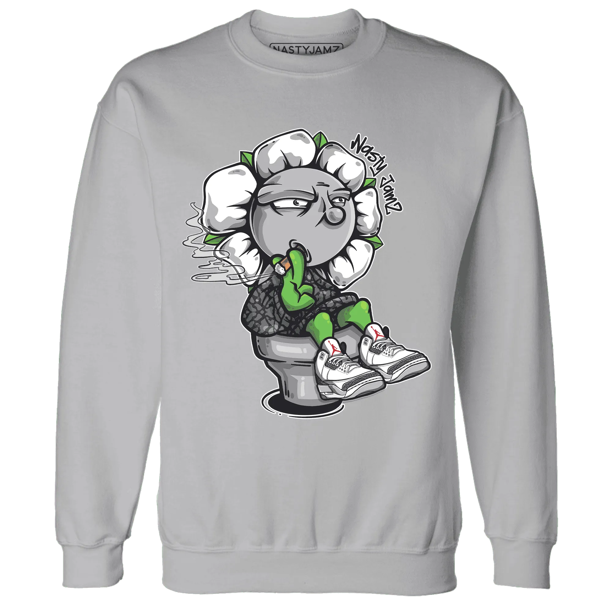 Cement-Grey-3s-Sweatshirt-Match-Rebel-Bloom