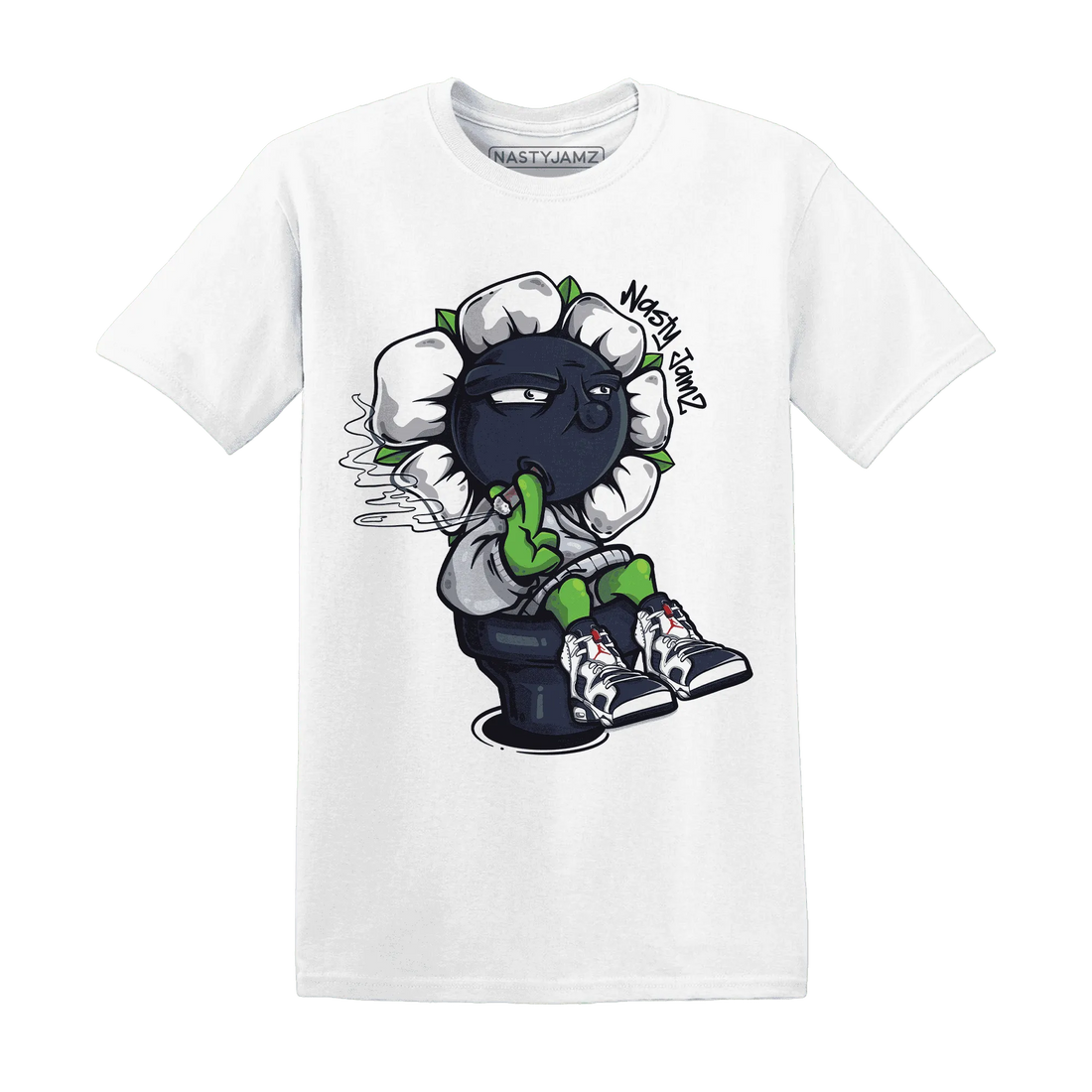 White-Navy-6s-T-Shirt-Match-Rebel-Bloom