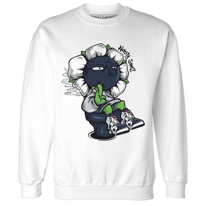 White-Navy-6s-Sweatshirt-Match-Rebel-Bloom